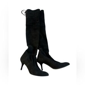 Stuart Weitzman Suede Over the Knee Heeled Boots, size 8.5